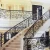 Import Wrought iron railing designs metal stair handrail gold color stair handrail french balcony railing from China