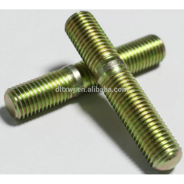 Yellow zinc Double Ended Threaded Rod Stud Bolt for Furniture