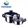 Yiwu Kitchenware Customized Stainless Steel High Pressure Cookers Set with Glass Lid
