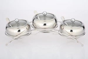 Yunfu city 4 pcs sets 10*6cm seasoning pot with rack for kitchen