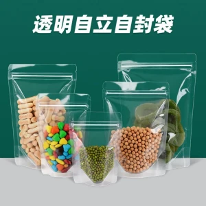 Thickened transparent self-supporting bag Plastic self-sealing bag