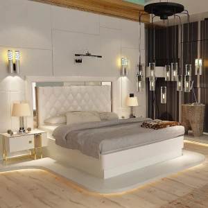 Bedroom Furniture Set home luxury storage bedroom set with wardrobe bedside table bed with base