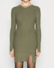 Professional Ribbed Sweater Dress Manufacturer Full Sleeve Bodycon Mini Dress