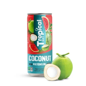 Natural COCONUT WATER fresh taste 330ml canned brand Tropical Sky