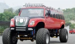 Four-wheel drive desert sandboarding vehicle – scenic tour and sightseeing vehicle – specialized vehicle for desert off