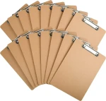 Letter Size Wood Hardboard Clipboards A4 Size Wooden MDF Clip Board Wooden Clipboard with Low Profile Clip