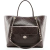 elegant dark brown quilted tote