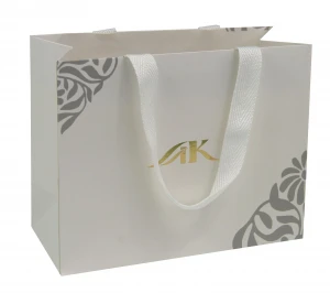 LUXURY PAPER SHOPPING BAG WITH RIBBON HANDLE