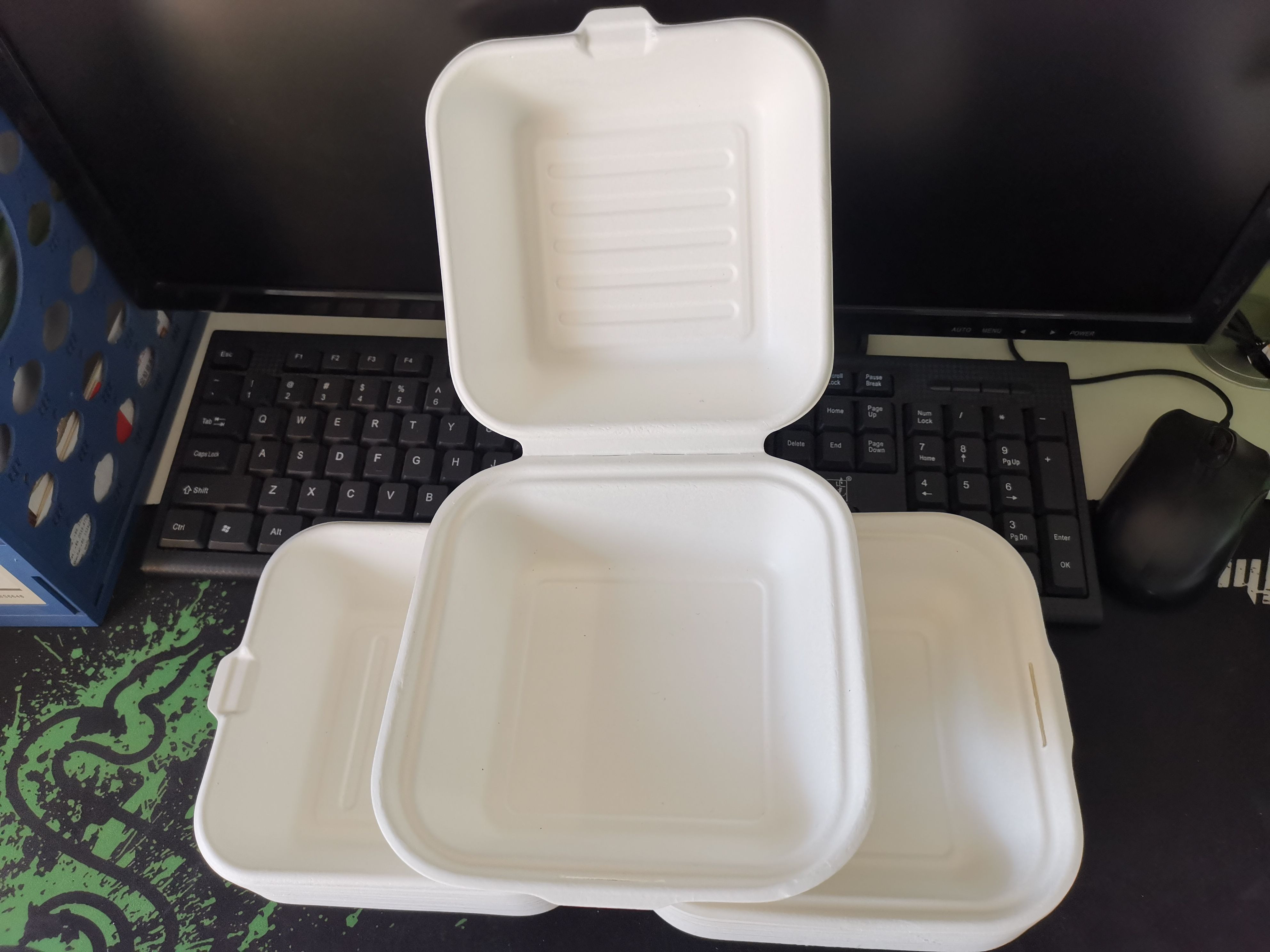 Buy Biodegradable Sugarcane Bagasse 6x6 Inch Hamburger Box from Hefei ...