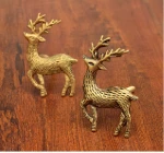 Antique Brass Metal Deer Kitchen Cabinet Knobs and Pulls, Animal Dresser Drawer Knobs