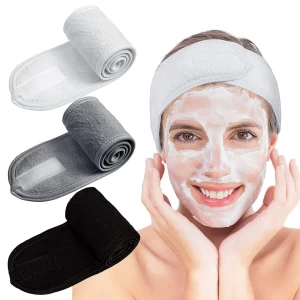 Spa Facial Headband Make Up Wrap Head Terry Cloth Headband Adjustable Towel for Face Washing