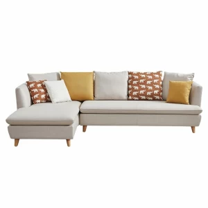 Memeratta Sectional Hotel Home Fabric upholstered Solid Wooden frame Sofa S-717