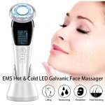 EMS Hot cold Red blue light therapy lift up tighten facial beauty massager