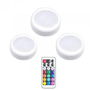 0.8W 5 Battery Power cool white  portable mini Infrared sensor switch wardrobe cabinet Round led light+Infrared remote control