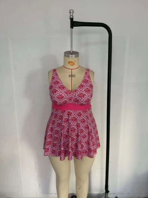 Plus size floral swim dress