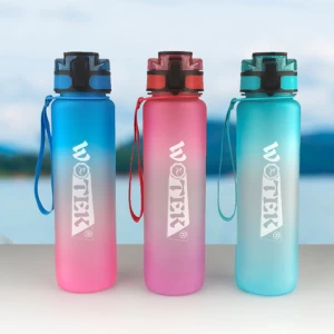 500ml 600ml 750ml gradient color Tritan material inspirational water bottle fitness water bottle sports water bottle