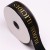 1 inch Custom Ribbon Gold Foil Logo Printed Black Polyester Satin Ribbon Grosgrain Ribbon