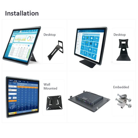 10 12 15 17 19 21 27 32 43 Inch IP65 Capacitive All-in-One Touch Screen Panel PC Embedded Industrial Touch Screen Monitor Kiosk