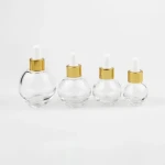 10ml 20ml 30ml 50ml  round oil serum glass dropper bottle with box for essential oil Spherical dropper essential oil bottle