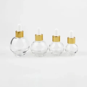 10ml 20ml 30ml 50ml  round oil serum glass dropper bottle with box for essential oil Spherical dropper essential oil bottle