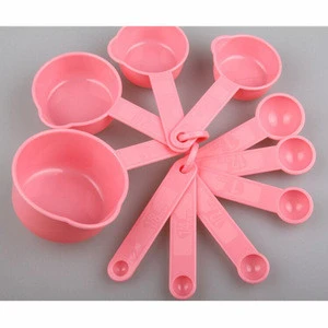 10pcs Plastic Kitchen Measuring Cups and Spoons Set for Baking, Tea Sets Containing Plastic Cups & Measuring Spoons