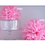 10" Blue polka dots Tissue paper pom poms Flower party hanging decoration