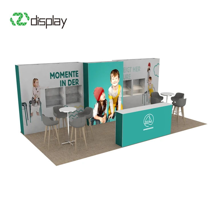 10x20ft Exhibit Popup Counter Stand Displays Exhibition Wall Material Trade Show Booth Light