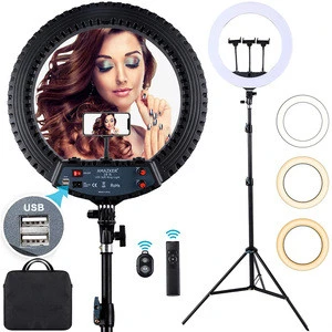 18 inch Ring Light 55W Photo Studio Portable Photography Ring Light LED Video Light with tripod stand