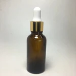 18mm glossy gold aluminum glass dropper for essential oil bottle,18/410 Aluminum Elegant glass dropper pipette