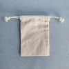 200gsm cotton fabric natural body size 16x18 cm drawstring bag with 2mm cord without logo