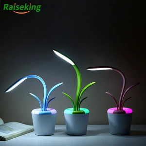 2018 new 3-level brightness Dimmable LED Desk light clivia shape table lamp with 7 color atmosphere night light changing
