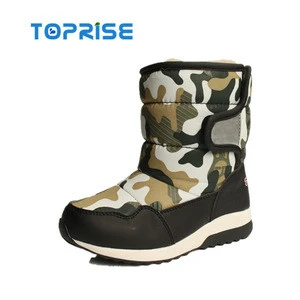 2018 New kids fashion 100%waterproof camouflage Winter warm snow boot for boys