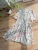 Import 2018  vintage floral print  short-sleeve 100% silk dress for woman from China