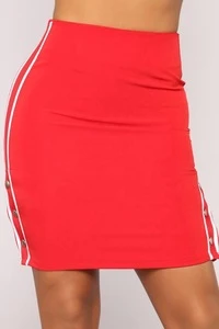 2019 New Arrival Wholesale Women High Waist Knitted Red Mini Skirt