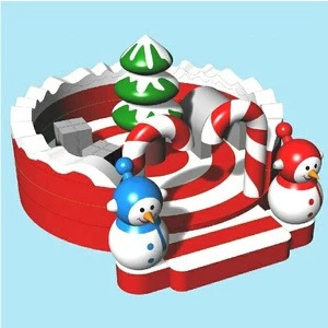 2019  New design  party snowman inflatable bouncer kids playground christmas theme inflatable castle
