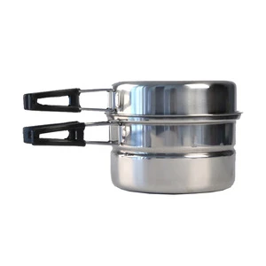 2019 New Stainless steel Pot Pan Camping Backpacking Tool Kit Outdoor Cookware