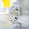 2020 new  Fire color 925 sterling silver row diamond ring 5X7 dove egg diamond ring female European and American ring hot style