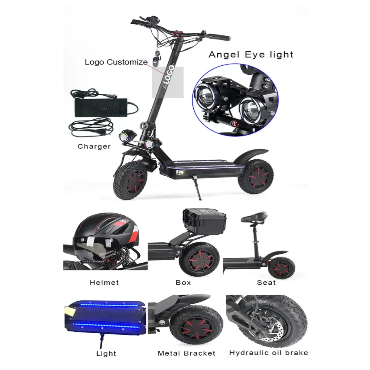 2020 New Generation Ecorider E4-9 Fast Foldable Off Road Dual Motor Electric Scooter 3600w