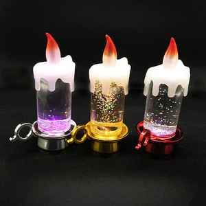 2020 new home decoration Gift crafts Small Swirling Glitter Water Led Candle Light holiday gifts