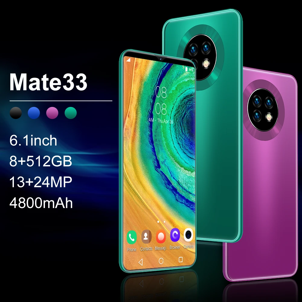 2020 New Mate33 Android AMOLED 3G 4G 5G android phone Wholesale Original Unlocked Smart Mobile phone