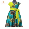 2021 100% Cotton Hot Sale Fashion African Baby Girl&#x27;s African Flower Pattern Wax Print Linen Princeness Dress