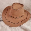 2021 Summer Wide Brim hats Western leather cap Cowboy Hats Sun Cosplay caps Props Dance Performance hat