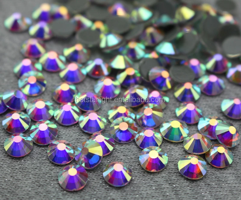 #2028HF All Sizes AB Crystal Glitter Gems Strass Flatback Stones Hotfix Loose Rhinestone For Bags Dresses Jewelry