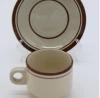 220cc hand painted lines stoneware tea cup and saucer drinkware