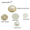 25/50pcs 6/8/10/12/14/16mm Gold Silver Edge Half Round Cabochon Flatback Imitation Pearl Beads DIY Jewelry Accessories F0420
