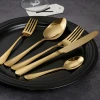 304 Stainless Steel Color Cultly Spray Korean Style Gold Color Spoon and Fork