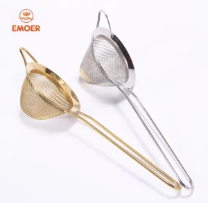 304 stainless steel tapered oil grid  strainer set  Hand held filter round mesh strainers