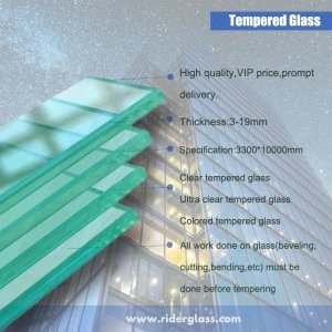 3mm-19mm Ultra Clear Colored Tinted Tempered Glass for Shower Toughened Glass