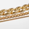 3Pcs Charms Chunky Chain Bracelet Set Punk Gold Bangle Bracelet Women/Girls Hand Chain Bracelet  Jewelry