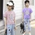 Import 4-13 Years Baby Children Girls Clothes Sets 2pcs T-shirt + Jeans Kids Wear Cartoon Tops Summer Outfits from China